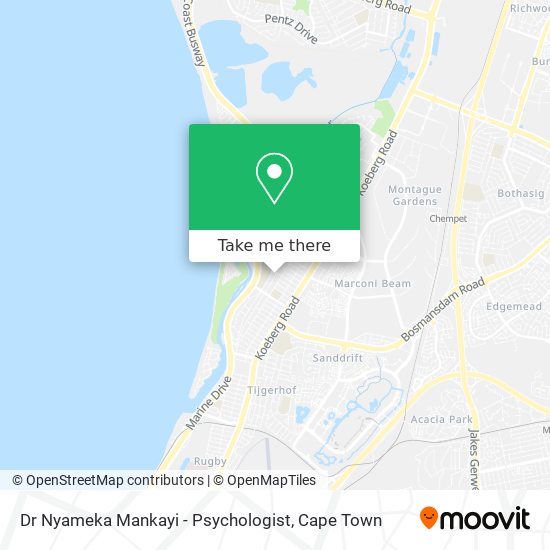 Dr Nyameka Mankayi - Psychologist map