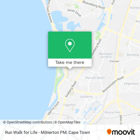 Run Walk for Life - Milnerton PM map