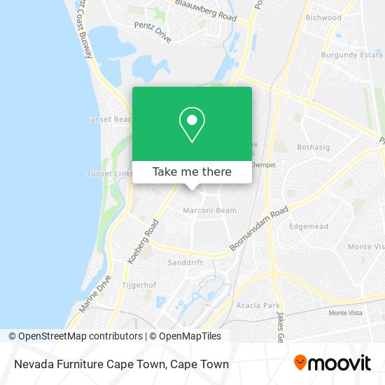 Nevada Furniture Cape Town map