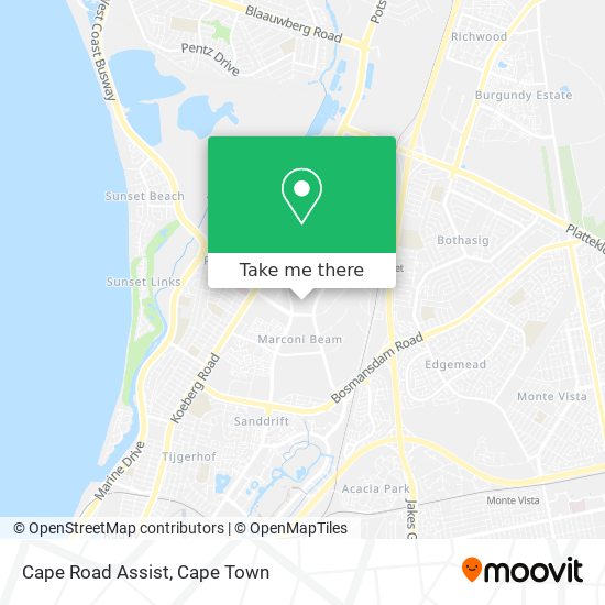Cape Road Assist map