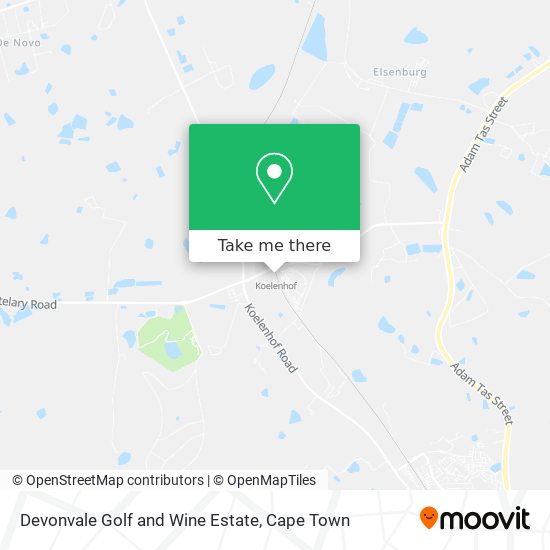 Devonvale Golf and Wine Estate map