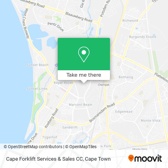 Cape Forklift Services & Sales CC map