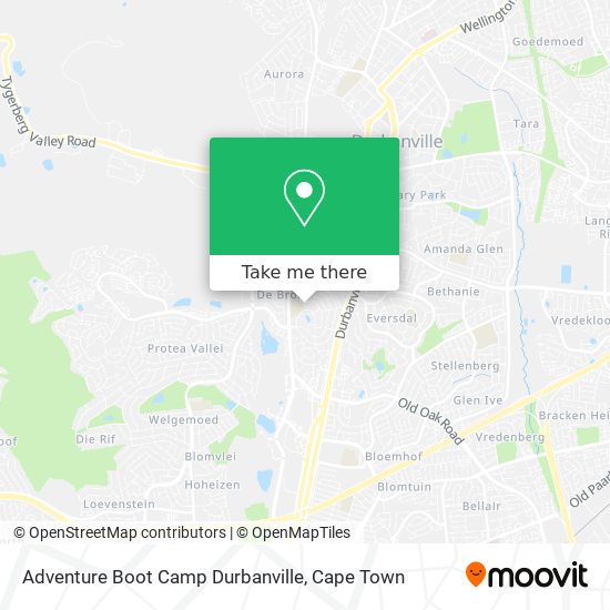 Adventure Boot Camp Durbanville map