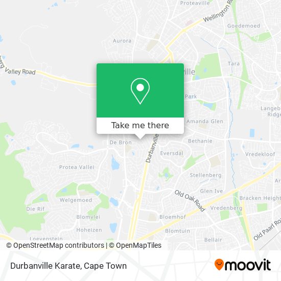 Durbanville Karate map