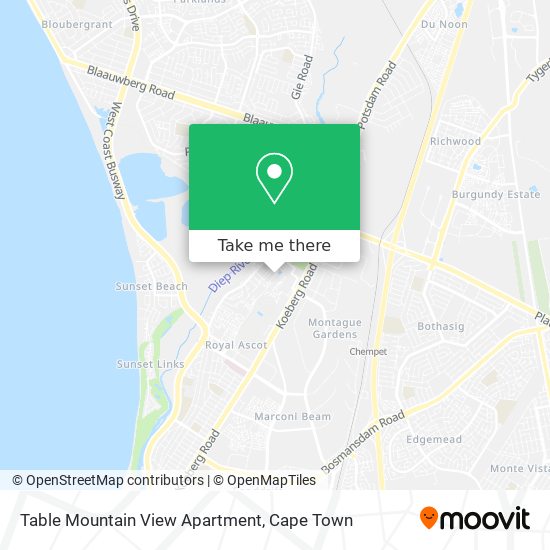 Table Mountain View Apartment map