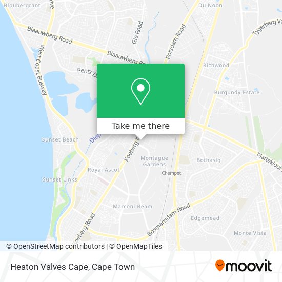 Heaton Valves Cape map