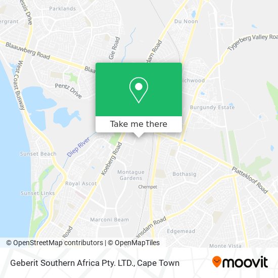Geberit Southern Africa Pty. LTD. map