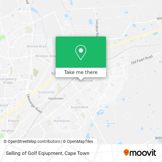 Selling of Golf Eqiupment map