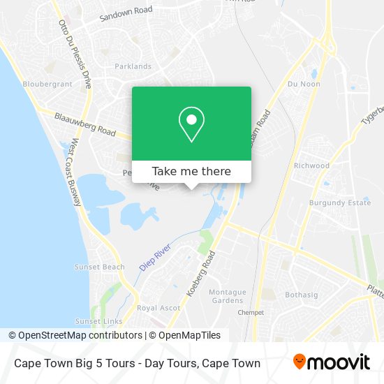 Cape Town Big 5 Tours - Day Tours map