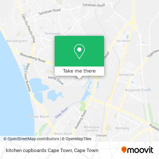 kitchen cupboards Cape Town map