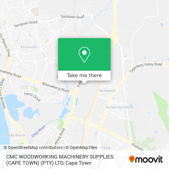 CMC WOODWORKING MACHINERY SUPPLIES (CAPE TOWN) (PTY) LTD map