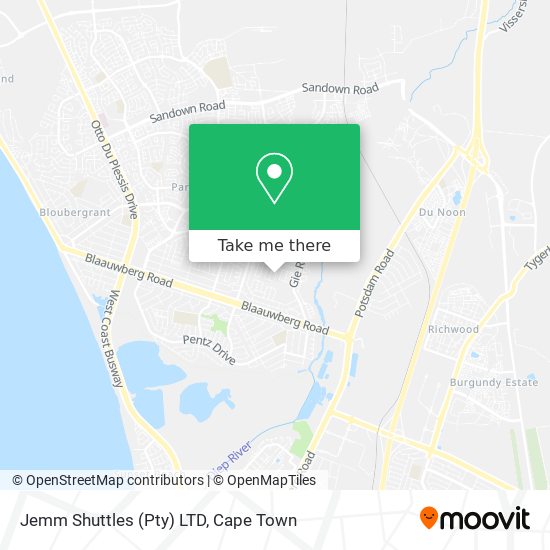 Jemm Shuttles (Pty) LTD map