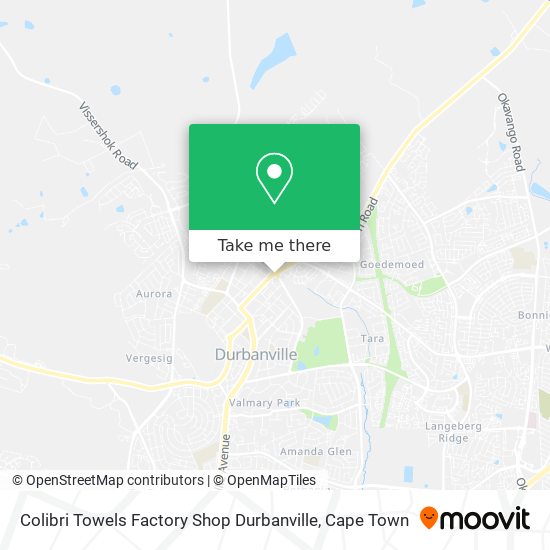 Colibri Towels Factory Shop Durbanville map