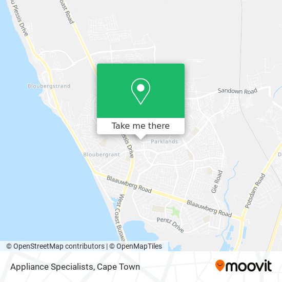 Appliance Specialists map