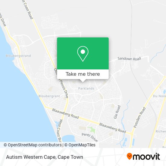 Autism Western Cape map