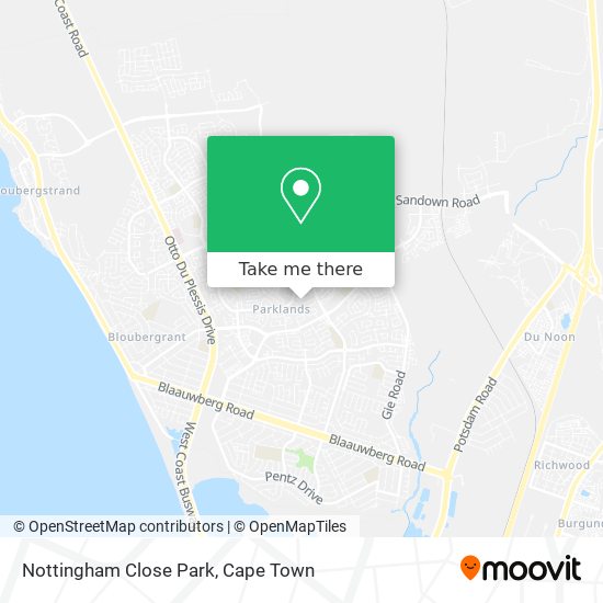 Nottingham Close Park map