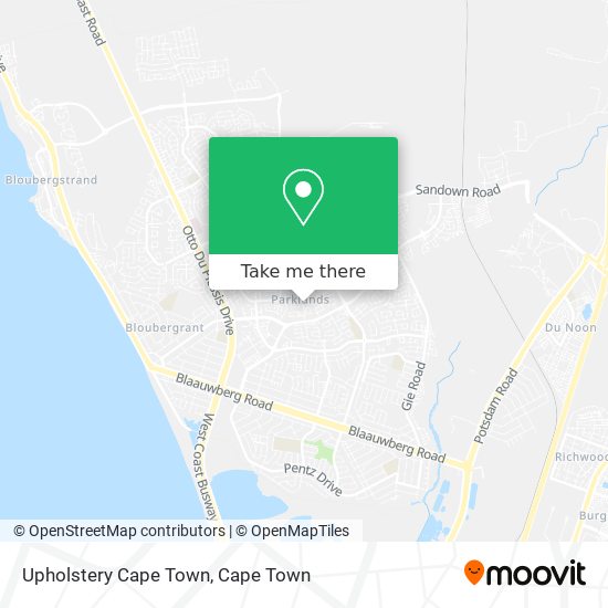 Upholstery Cape Town map