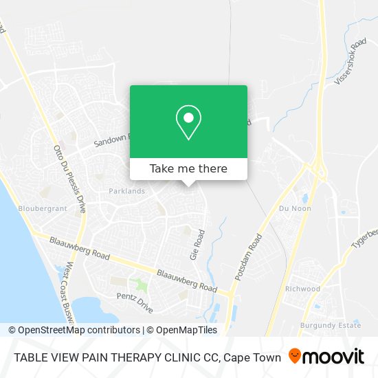 TABLE VIEW PAIN THERAPY CLINIC CC map