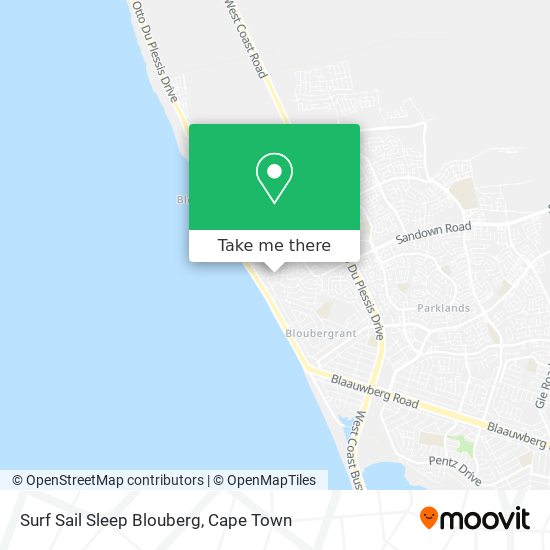 Surf Sail Sleep Blouberg map