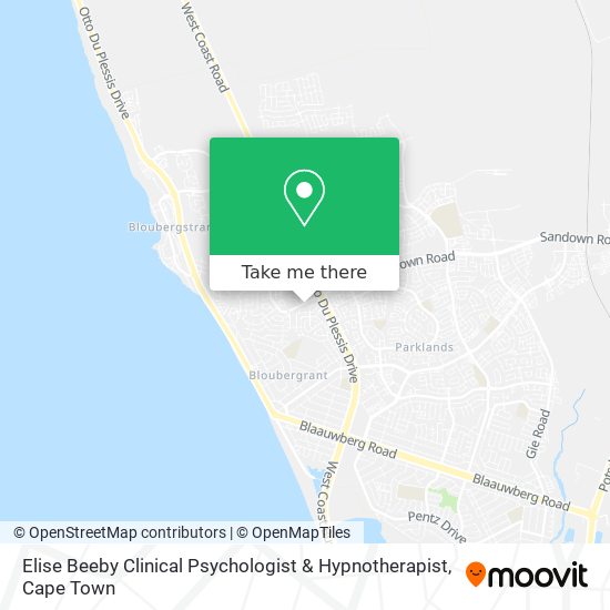 Elise Beeby Clinical Psychologist & Hypnotherapist map