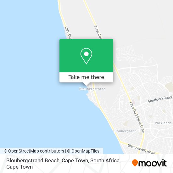 Bloubergstrand Beach, Cape Town, South Africa map