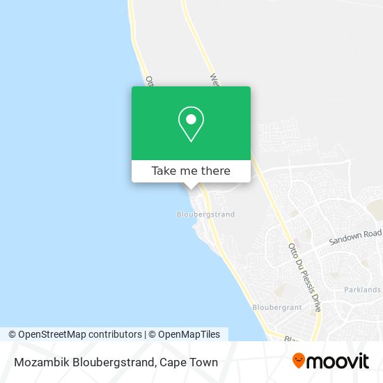 Mozambik Bloubergstrand map