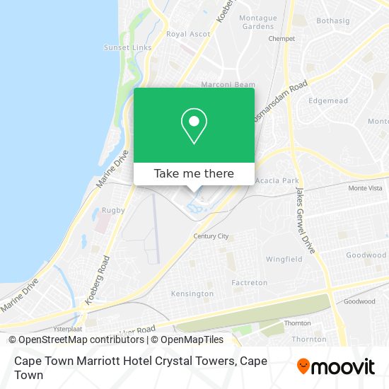 Cape Town Marriott Hotel Crystal Towers map