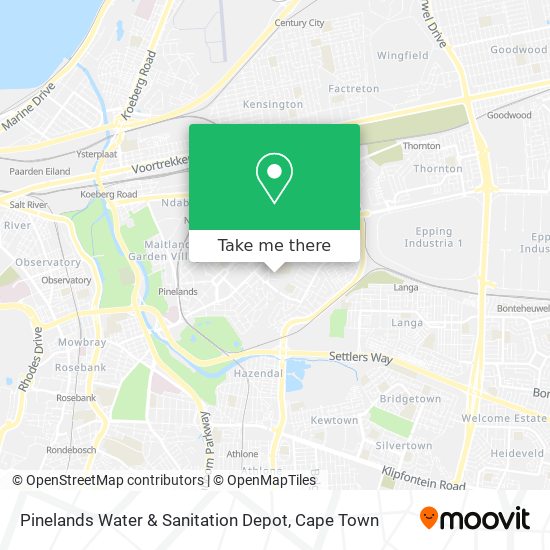 Pinelands Water & Sanitation Depot map