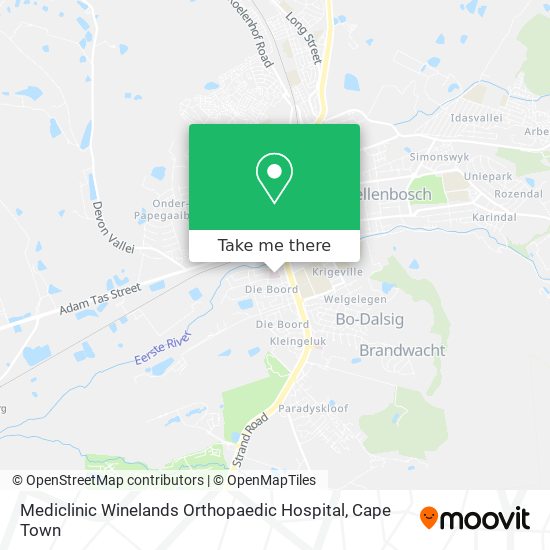Mediclinic Winelands Orthopaedic Hospital map