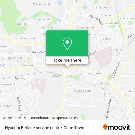 Hyundai Bellville service centre map