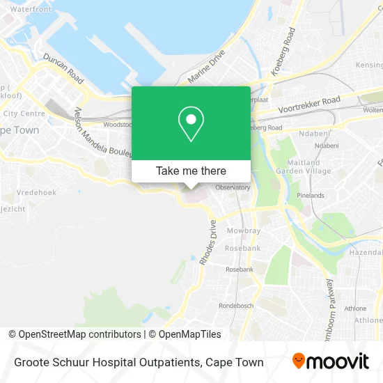 Groote Schuur Hospital Outpatients map
