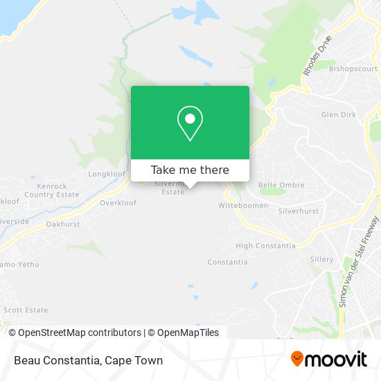 Beau Constantia map