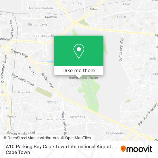 A10 Parking Bay Cape Town International Airport map