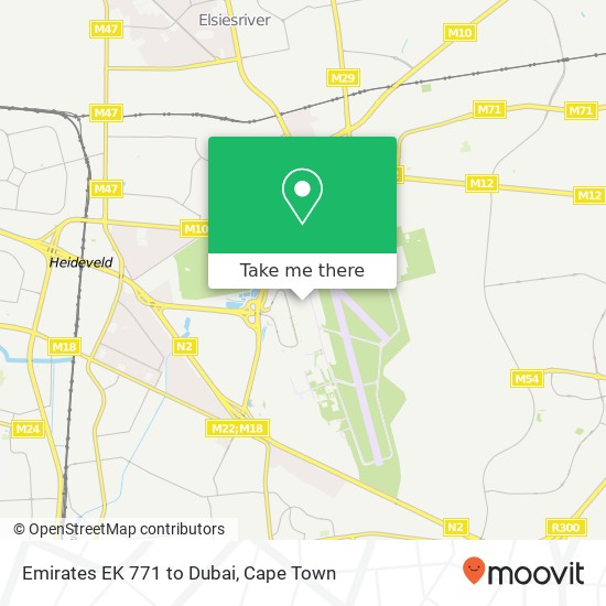 Emirates EK 771 to Dubai map