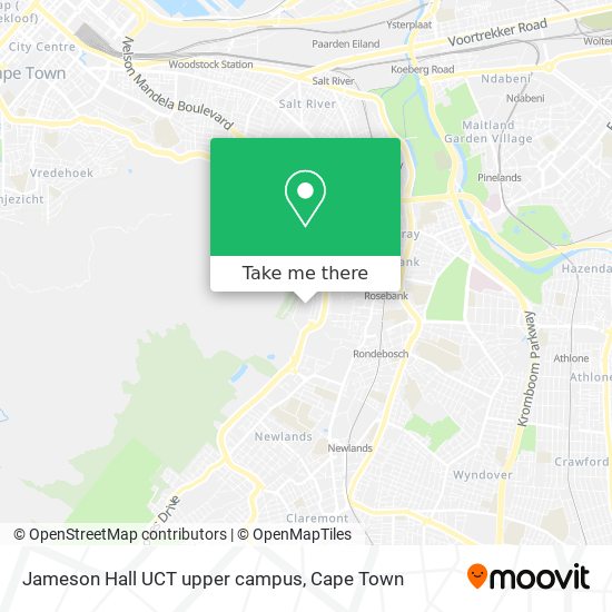 Jameson Hall UCT upper campus map