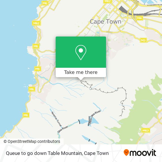 Queue to go down Table Mountain map