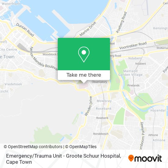 Emergency / Trauma Unit - Groote Schuur Hospital map