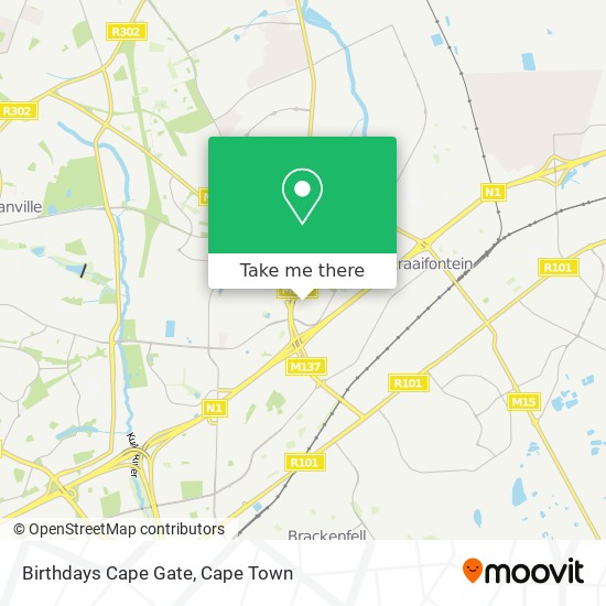 Birthdays Cape Gate map