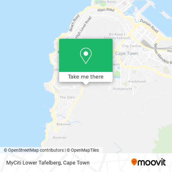 MyCiti Lower Tafelberg map