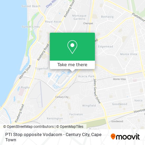 PTI Stop opposite Vodacom - Century City map