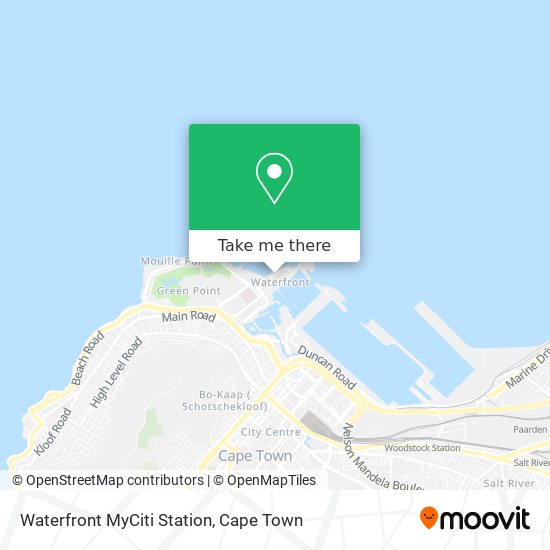 Waterfront MyCiti Station map