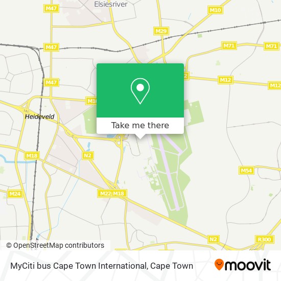 MyCiti bus Cape Town International map