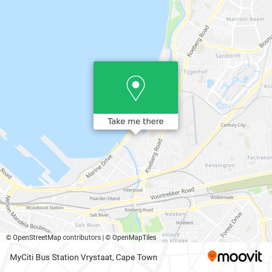 MyCiti Bus Station Vrystaat map