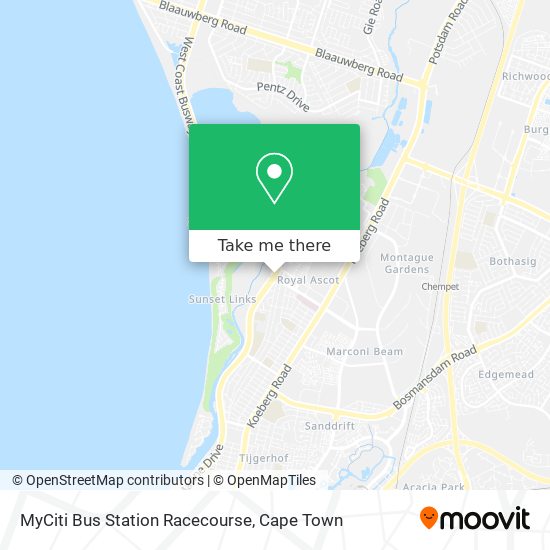 MyCiti Bus Station Racecourse map