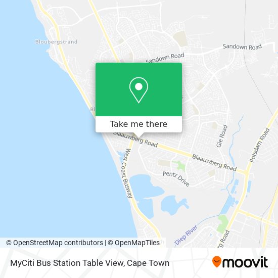 MyCiti Bus Station Table View map