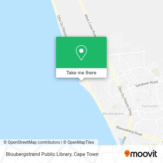 Bloubergstrand Public Library map