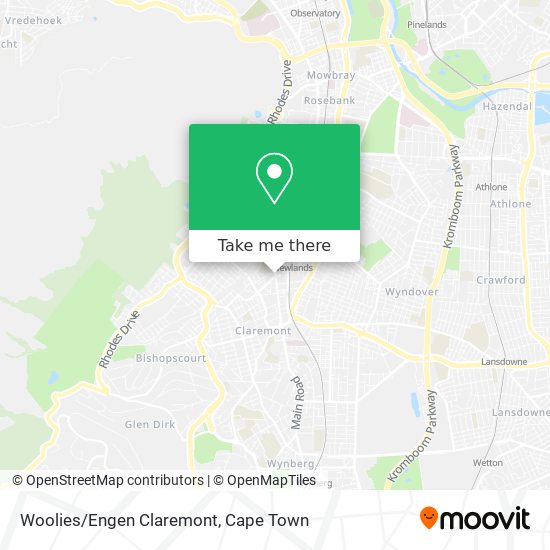 Woolies/Engen Claremont map