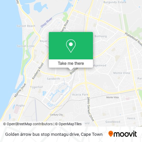 Golden árrow bus stop montagu drive map