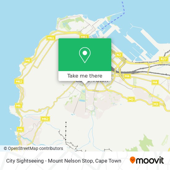 City Sightseeing - Mount Nelson Stop map