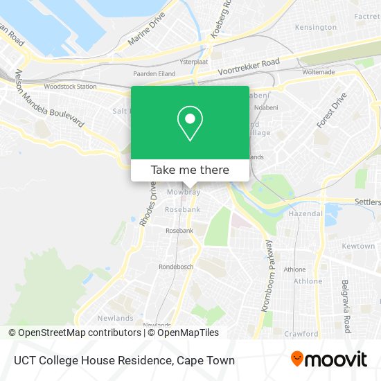 UCT College House Residence map